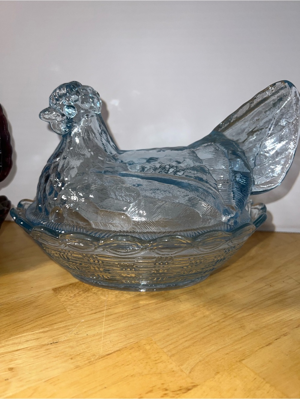 Fenton Blue Glass Hen on Nest Covered Dish